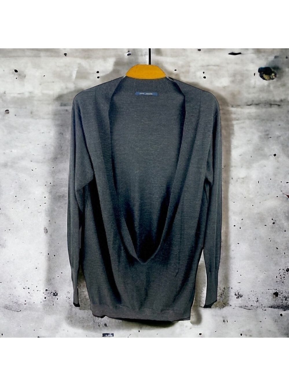 Sofie D’Hoore Grey 100% Merino Wool Draped Neck Tunic Sweater Size L